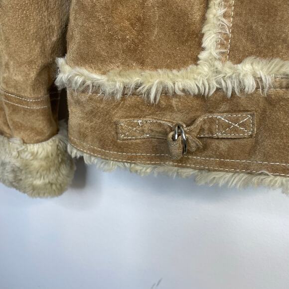Wilsons Leather Suede Faux Shearling Fur Moto Jacket Boho Penny Lane Womens XL - Picture 9 of 17